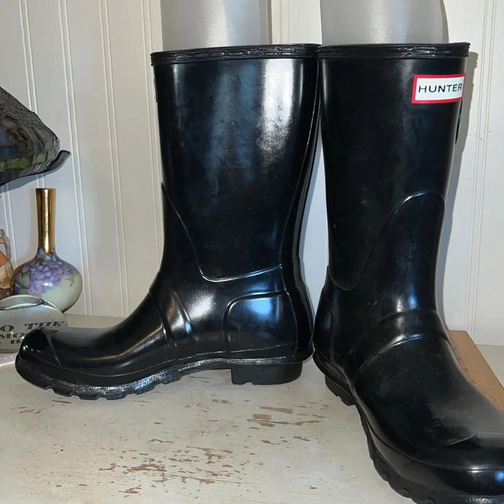 HUNTER ORIGINAL short wellies black rain boots size 39